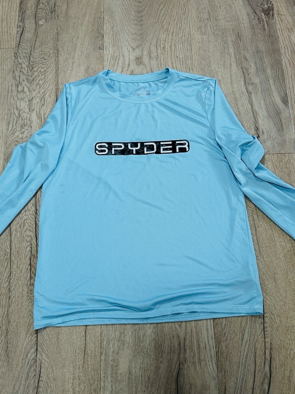 Spyder H2O Long Sleeve Rash Guard Swim Shirt, Blue, Size Y Large